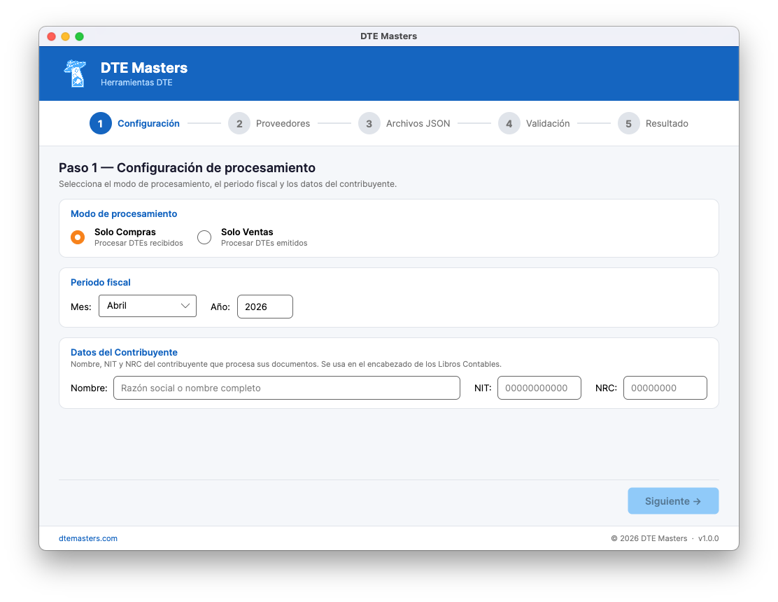 Captura de pantalla del Procesador JSON